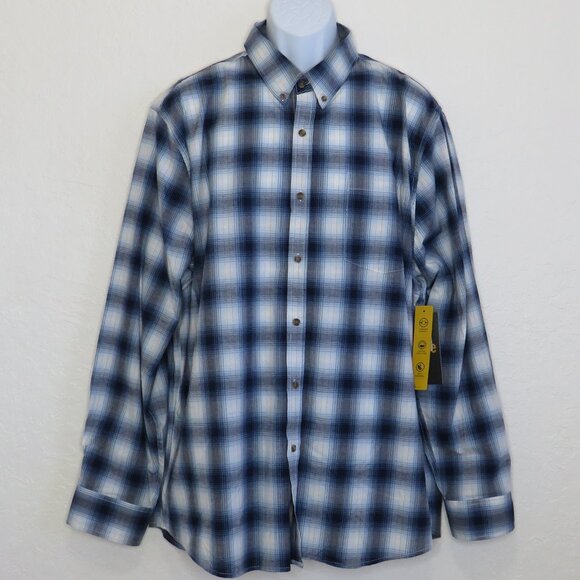 Lee* Men's Long Sleeve Button Down Curved Hem Regular Fit Plaid Shirt~‎ Size XXL - Picture 1 of 12